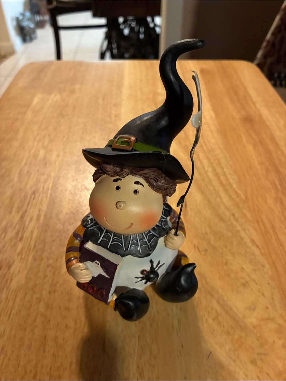 Cute Black Witch Figurine Halloween Table Accent - Unknown Brand